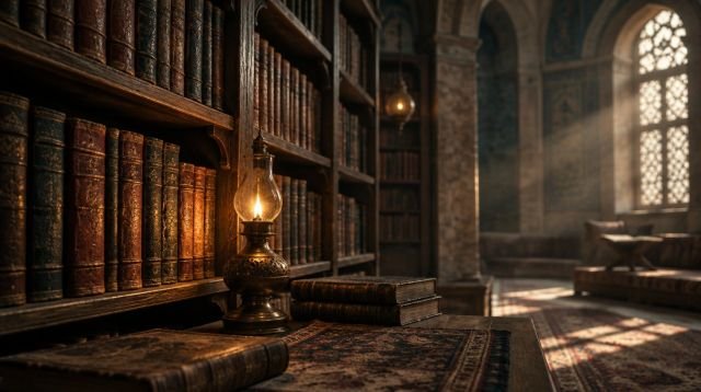 Dini Terimler: Vacib – medrese kütüphanesinde ciltli kitaplar